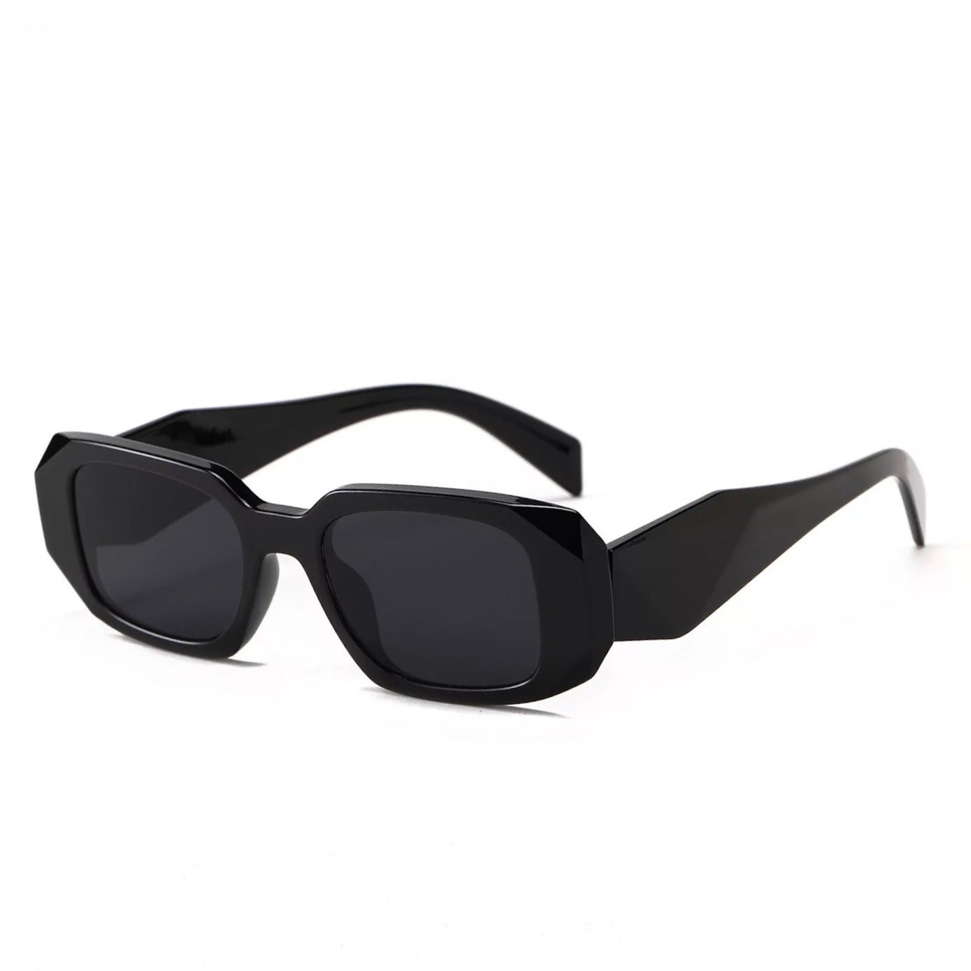 Hailey Rectangle Black Sunglasses