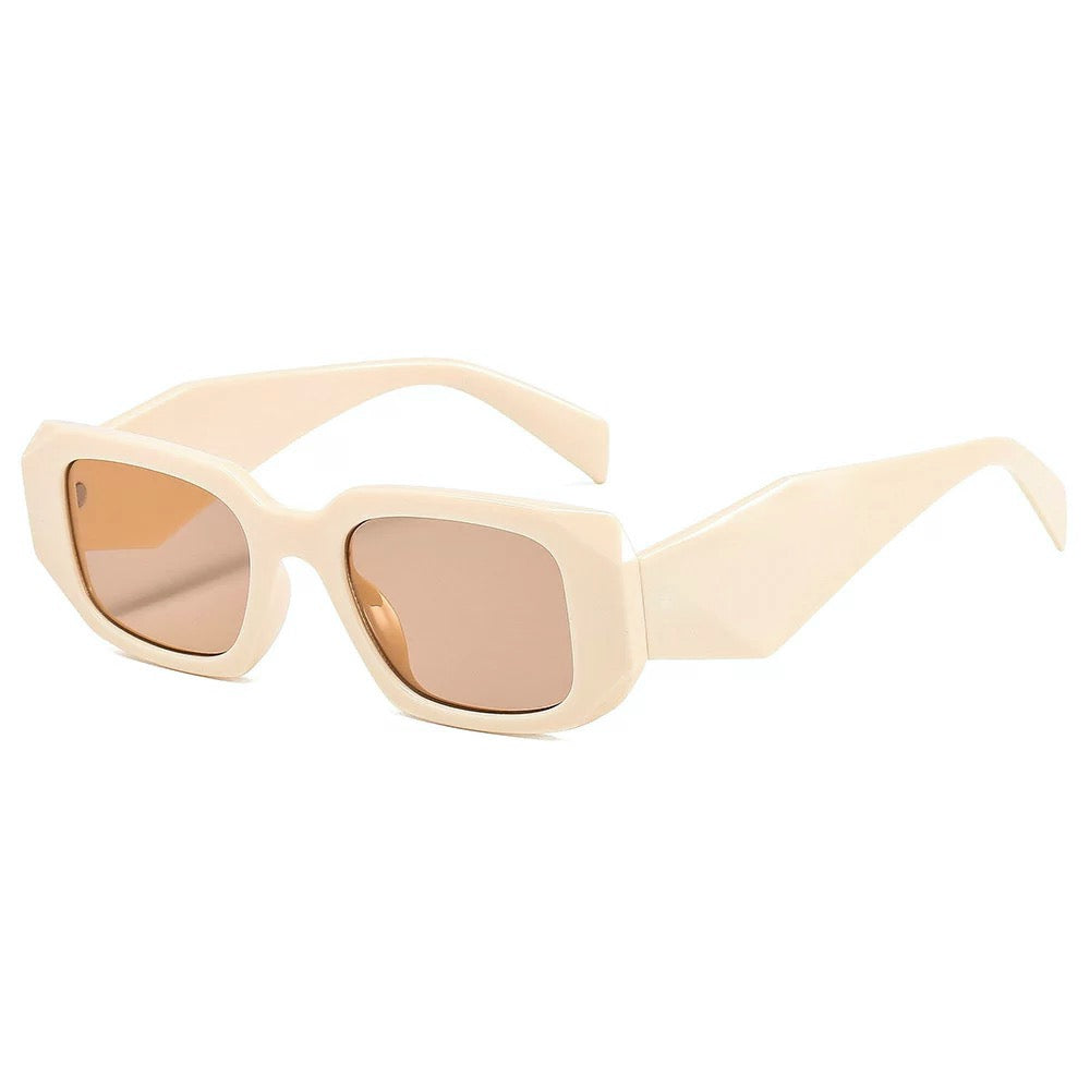 Hailey Rectangle cream / beige sunglasses