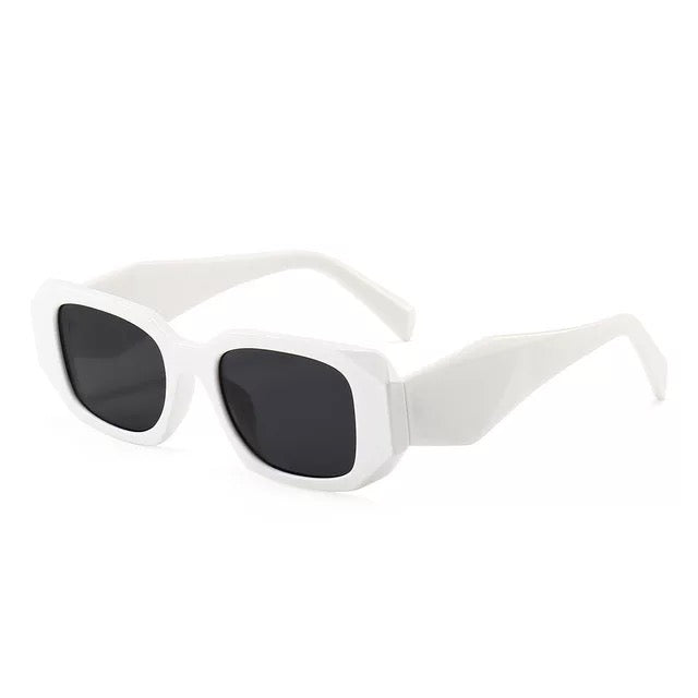 Hailey Rectangle White Sunglasses