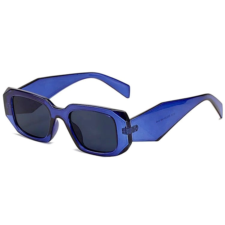 Hailey Rectangle Blue Sunglasses